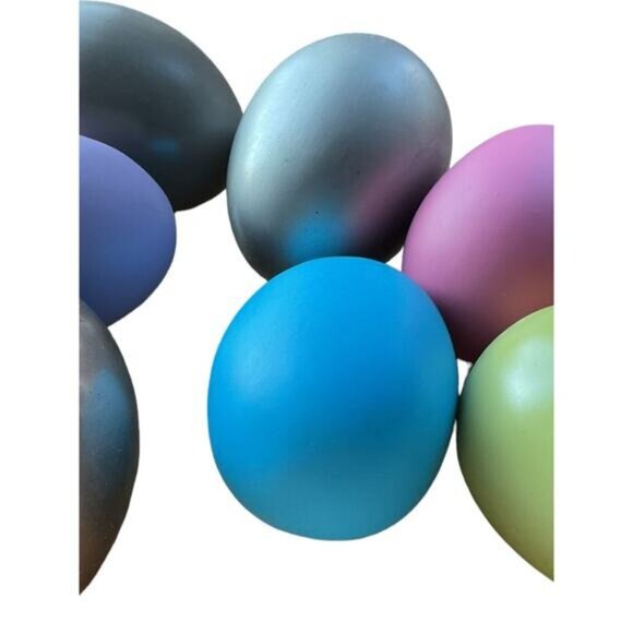 Decorative Multicolor Metallic Easter Eggs Set Of 9 - Picture 2 of 3